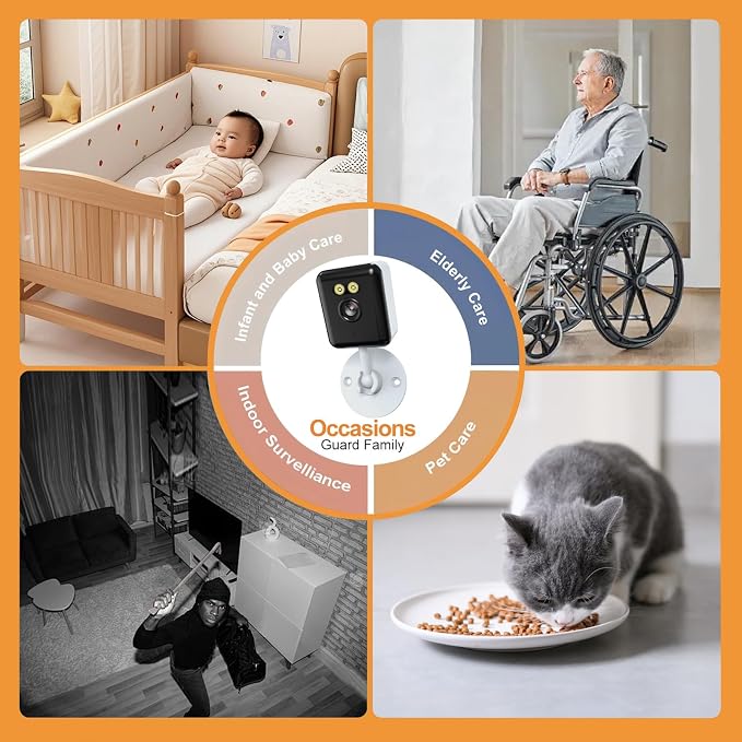 Smart Home Security Cameras, 5MP HD Pet/Baby Monitoring Cameras, 2.4GHz Indoor - Image 2
