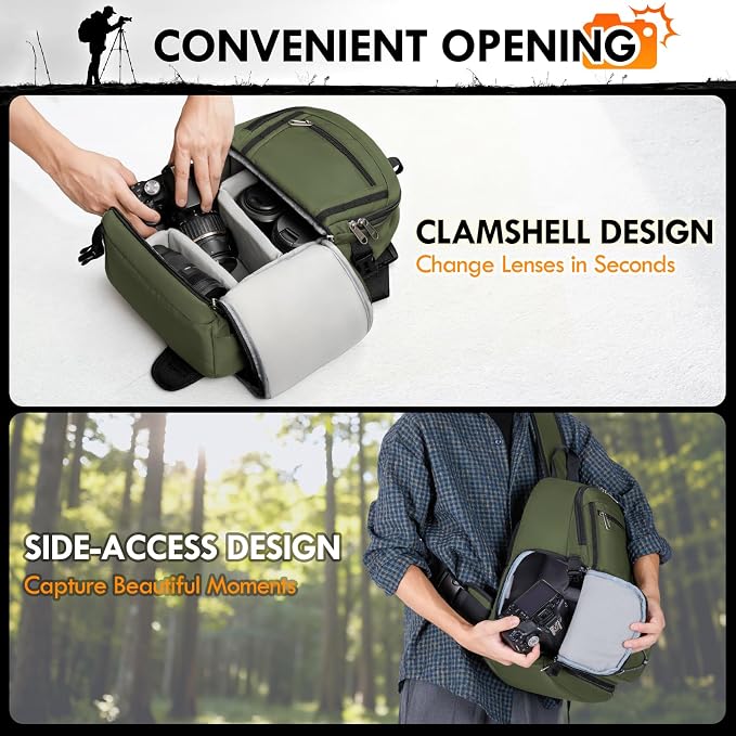 RAINSMORE Camera Bag, DSLR & Mirrorless Camera Sling Bag - Image 4