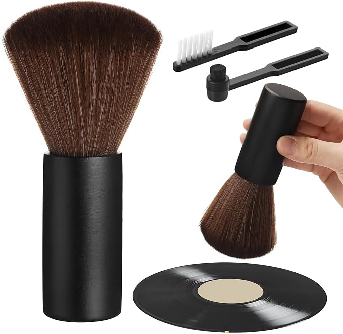 Ziliny 3 Pcs Vinyl Record Cleaning Brush Wooden Anti Static Dust Record Vinyl by Ziliny