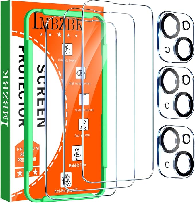IMBZBK 3 Pack Screen Protector for iPhone 14 Tempered Glass by IMBZBK