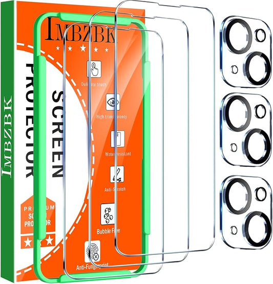 IMBZBK 3 Pack Screen Protector for iPhone 14 Tempered Glass by IMBZBK
