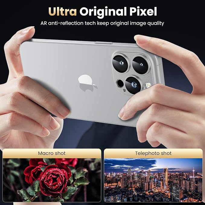 WSKEN for iPhone 16 Pro/iPhone 16 Pro Max Camera Lens Protector, Metal Aluminum - Image 2