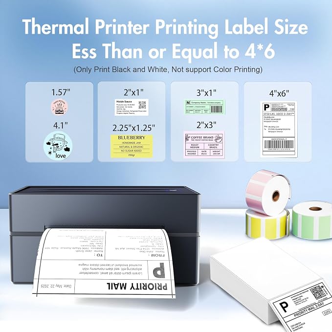 Bluetooth Thermal Shipping Label Printer: 4x6 Wireless Label Maker - Image 3