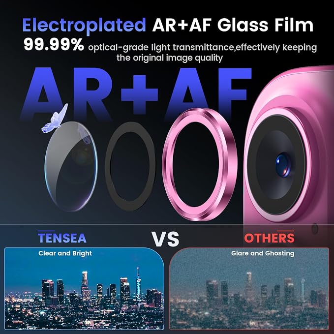 Tensea for iPhone 16 / iPhone 16 Plus Camera Lens Protector, 9H Tempered Glass - Image 3