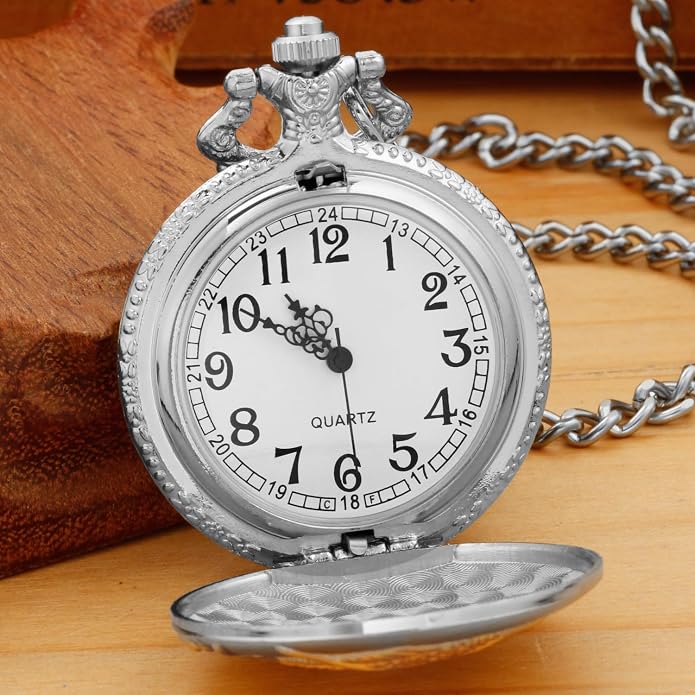 Men's Pocket Watch, Arabic Digital Dial Pocket Watches - Image 3
