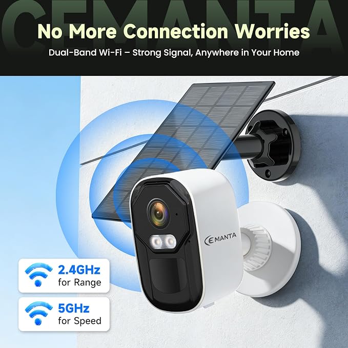 2.5K 4MP Security Camera Wireless Outdoor, Solar Powered WiFi Cameras - Image 3