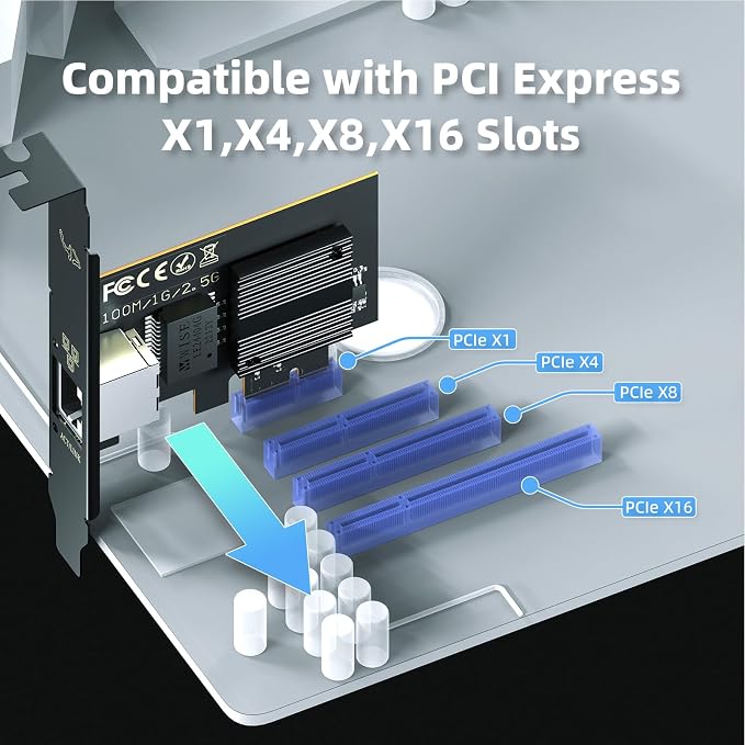 2.5Gb PCIe Network Card with Intel I226-V Chip, 2.5GBase-T Network Adapter NIC - Image 4