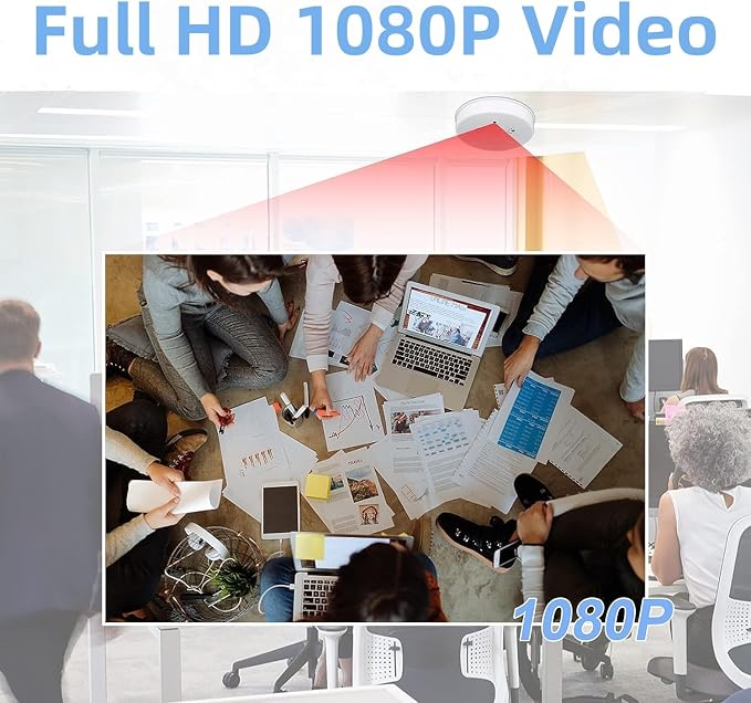 Security Camera Smoke Detector Hidden Camera 1080P WiFi Indoor Cam - Image 6