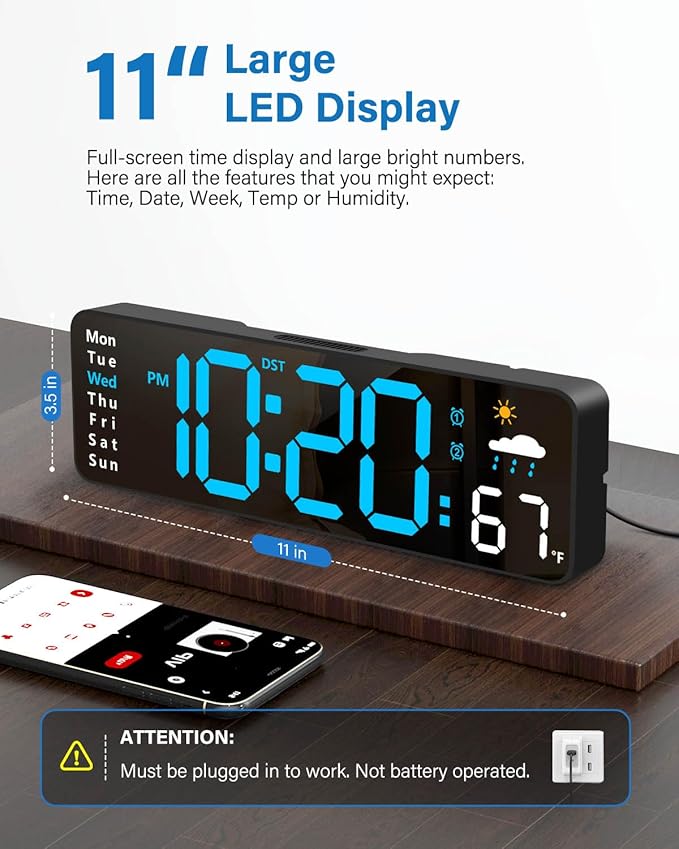 Digital Wall Clock, Digital Clock Large Display - Image 2