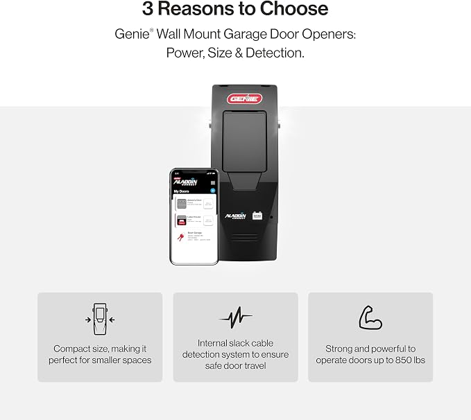 Genie B6172H Wall Mount Smart Garage Door Opener, DC Motor Lifts up to 14ft - Image 14