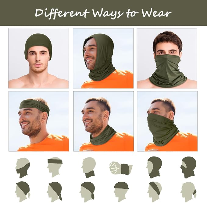 Geyoga 6 Pieces Summer UV Protection Cooling Neck Gaiter Face Clothing Neck - Image 3