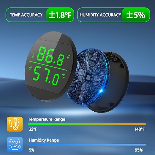 QZQ Reptile Thermometer and Humidity Gauge, LED Digital Thermometer Hydrometer - Image 4