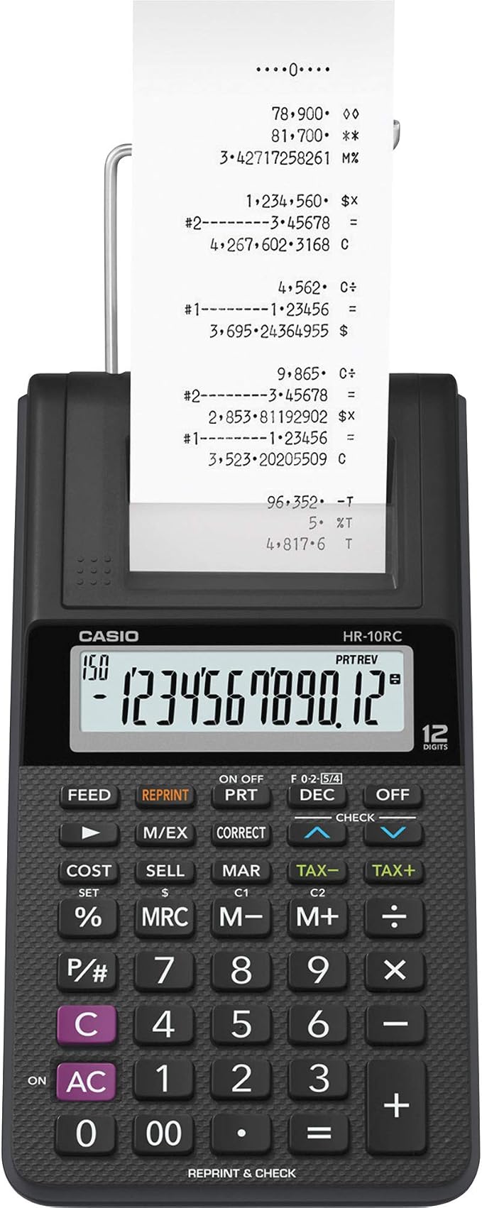 Casio HR-10RC Mini Desktop Printing Calculator | Portable | 12-Digit Display | - Image 2