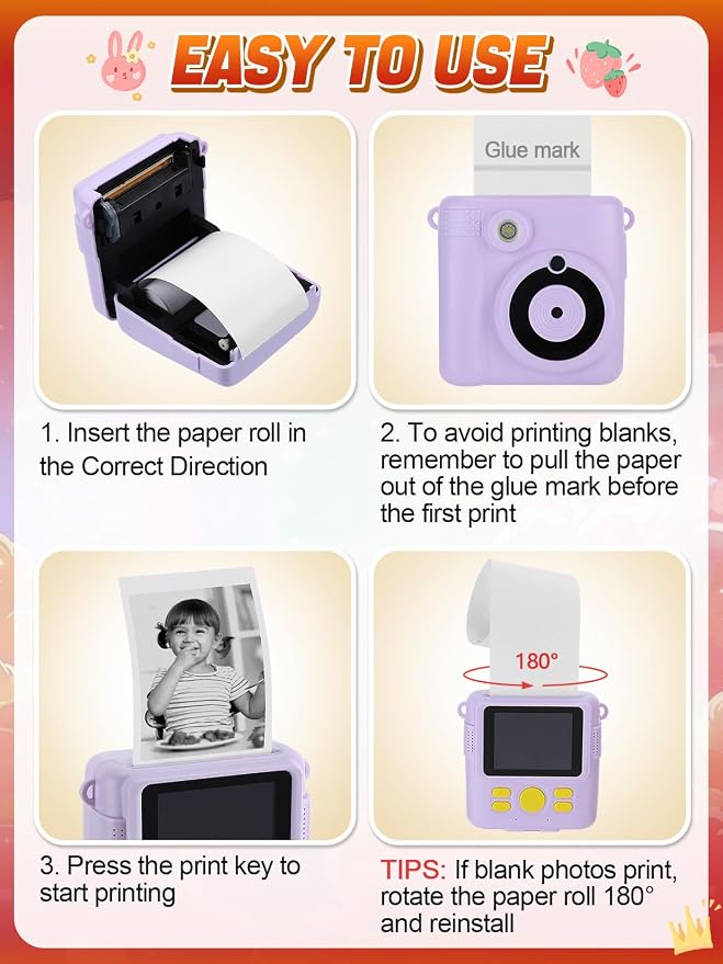 12 Rolls Kids Instant Camera Print Refill Paper - Image 7