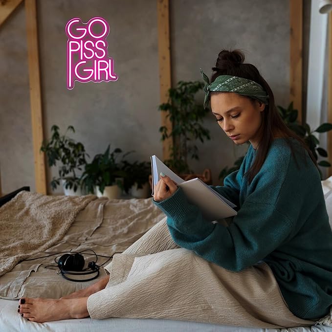 GO PISS GIRL Neon Sign Funny Dimmable LED Light Up Sign Pink Aesthetic Pop - Image 3