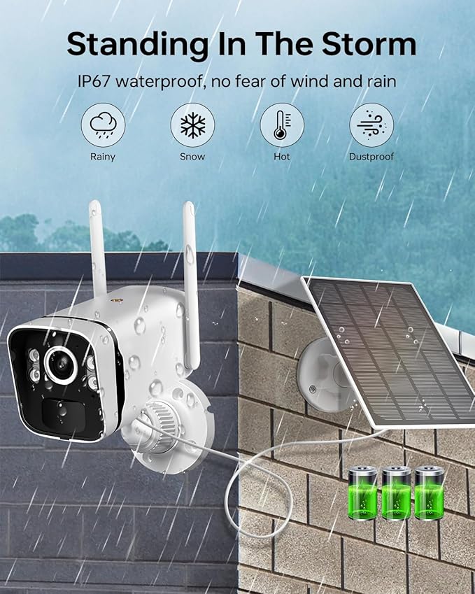 4MP Solar Powered Security Camera Outdoor Wireless System - Image 5