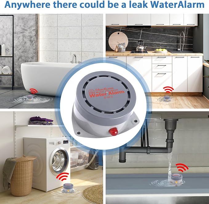 Water Leak Detector 1 Pack, Shackcom Water Alarm 110DB, Waterproof & - Image 5