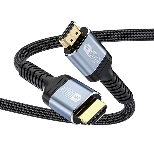 10K 8K 4K HDMI 2.1 Cable 8ft, 48Gbps Ultra High Speed HDMI Cable Braided by RUBMUD