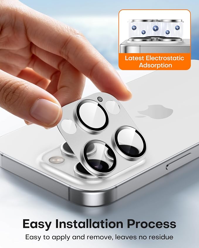 TAURI 2 Pack for iPhone 16 Pro Max/16 Pro Camera Lens Protector, Full Coverage - Image 5