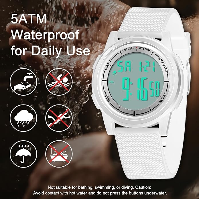 HANPOSH Mens Digital Watch Ultra Thin Minimalist Sports Waterproof Outdoor LED - Image 3