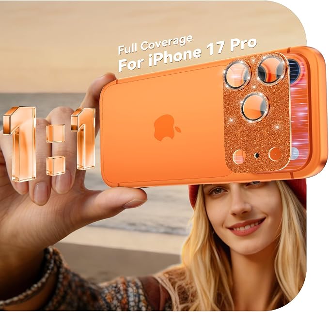 imluckies Compatible with iPhone 17 Pro Camera Lens Protector Bling, Ultra HD - Image 4