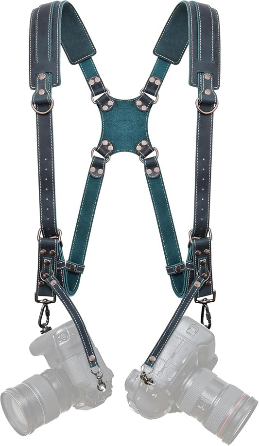 Padwa Lifestyle Dark Green Dual Camera Harness Strap by PadwaLifestyleCameraStrap