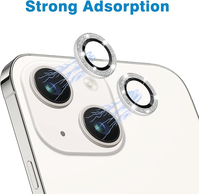 for iPhone 15 & iPhone 15 Plus Camera Lens Protector, Bling Glitter Diamond - Image 4