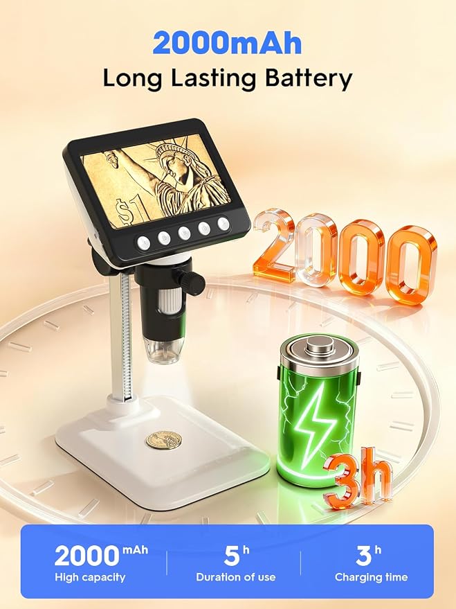 Coin Microscope for Error Coins, 4.3 inches 1080P LCD Digital Microscope - Image 9