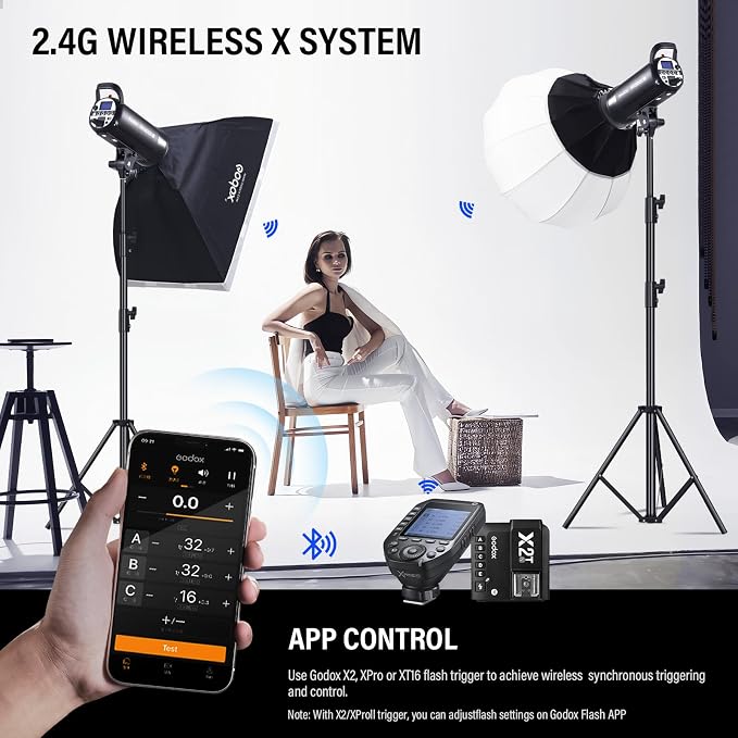 Godox Sk300ii-v Sk300iiv*2Kit Upgraded Strobe Flash 600Ws GN58 5700K Bowens - Image 3