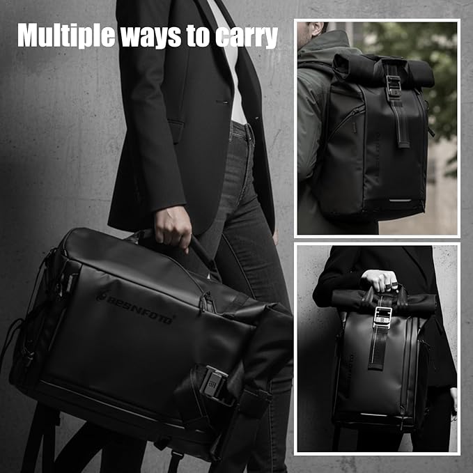 Besnfoto Waterproof Camera Backpack, Rolltop Photography Bag - Image 5