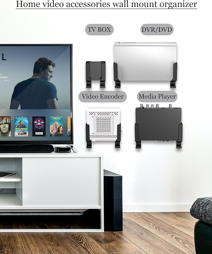 Universal Wall Mount Shelf for Modem/Router/Mac mini/Apple TV/ROKU, Fits Cable - Image 3