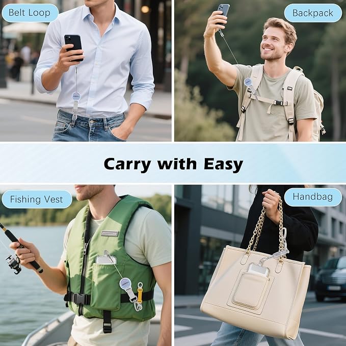 MoKo Anti-theft Phone Tether, Universal Phone Lanyard Retractable Steel Line - Image 7