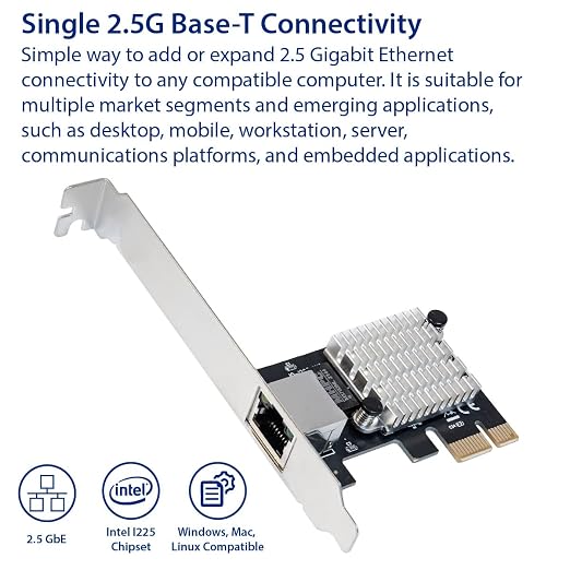 IO CREST 2.5 Gigabit Ethernet PCI Express PCI-E Network Interface Card - Image 2