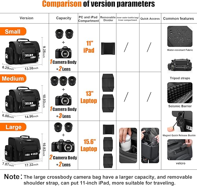 Cwatcun Camera Sling Bag, Waterproof Multifunction Photography Tactica Camera - Image 2