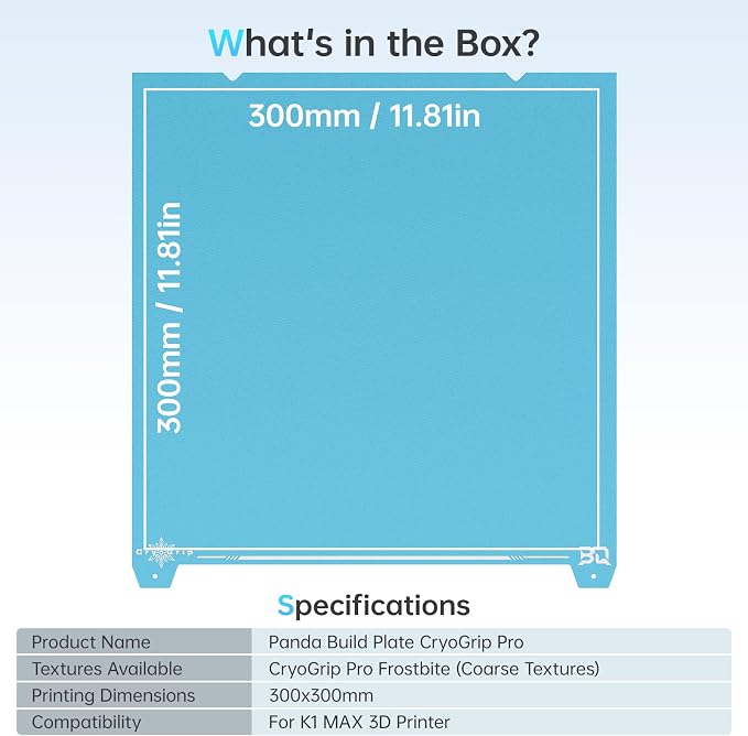 BIQU CryoGrip Pro Frostbite for K1 MAX 3D Printers 310x315mm Cold Build Plate - Image 7