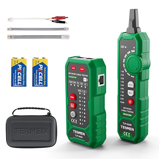 TESMEN TLP-900AR Network Cable Tester, RJ11 RJ45, by TESMEN