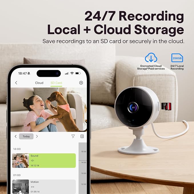 2K Wireless Cameras for Home Security Camera, Pet Camera Indoor - Image 4