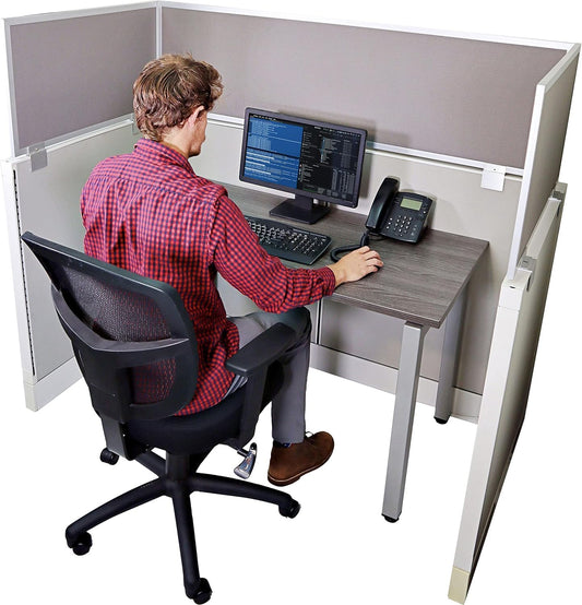 OBEX Acoustical Cubicle Privacy Screen Extender Desk Panel & Office Divider, Add Separation & Block Noise, 12" x 36", Overcast