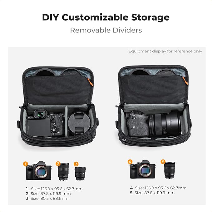 K&F CONCEPT Hardshell Camera Bag, Crossbody Camera Sling Bag - Image 2