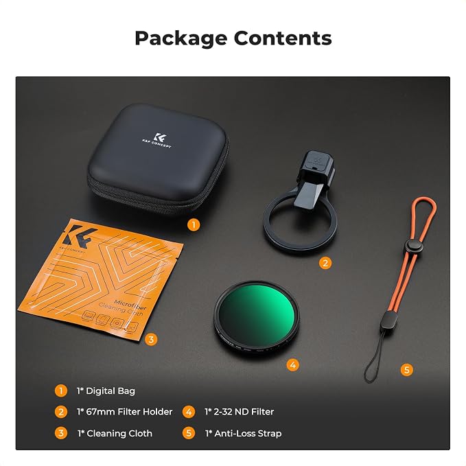 K&F CONCEPT 67mm Press-on ND2-32 Phone Lens Filter Kit, 16/15/14/13/12 Pro/Pro - Image 7