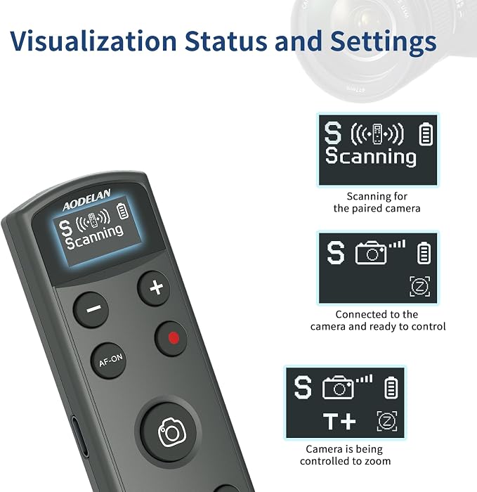 for Sony Camera Rechargeable Shutter Release, AODELAN Wireless Remote Control - Image 8