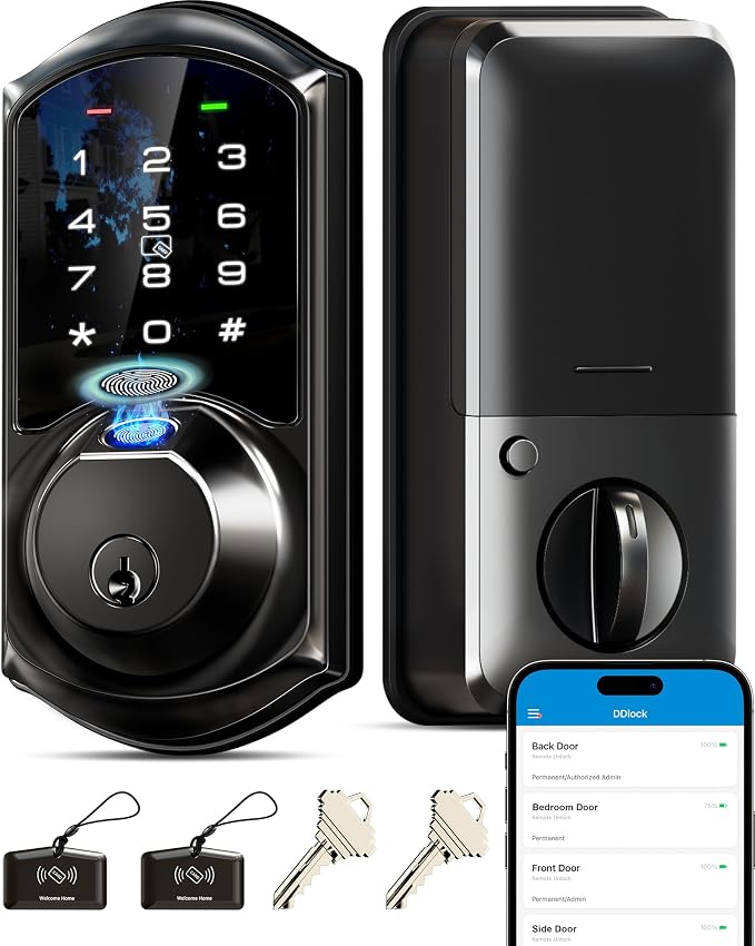 Veise VE07 Fingerprint Smart Door Lock, 7-in-1 Keyless Entry Deadbolt by Veise