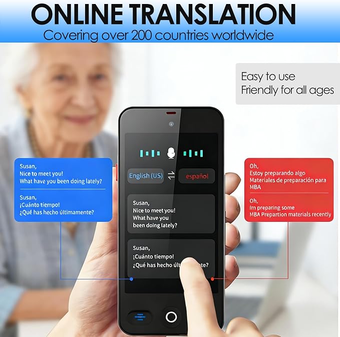 JMFONE AI Language Translator Device, No WiFi Needed, 150+ Languages Instant - Image 5