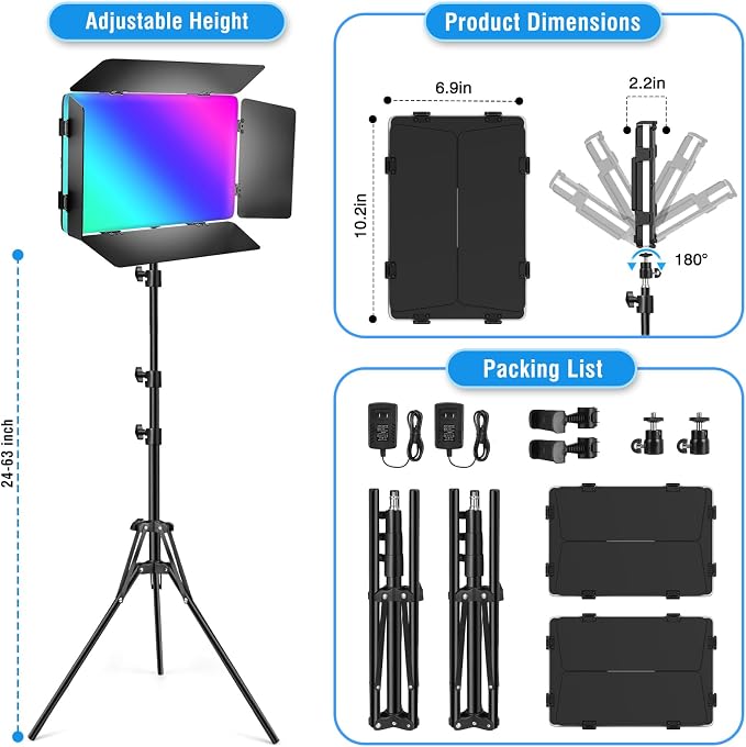 2 Pack RGB LED Video Light - Image 8