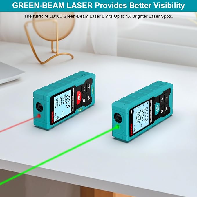 Kiprim Green Laser Distance Meter, 328ft Measuring Tool - Image 3