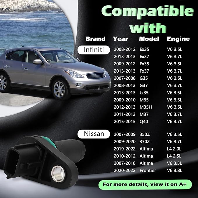 Engine Crank Crankshaft Position Sensor L4 V6 2.0L Compatible - Image 3