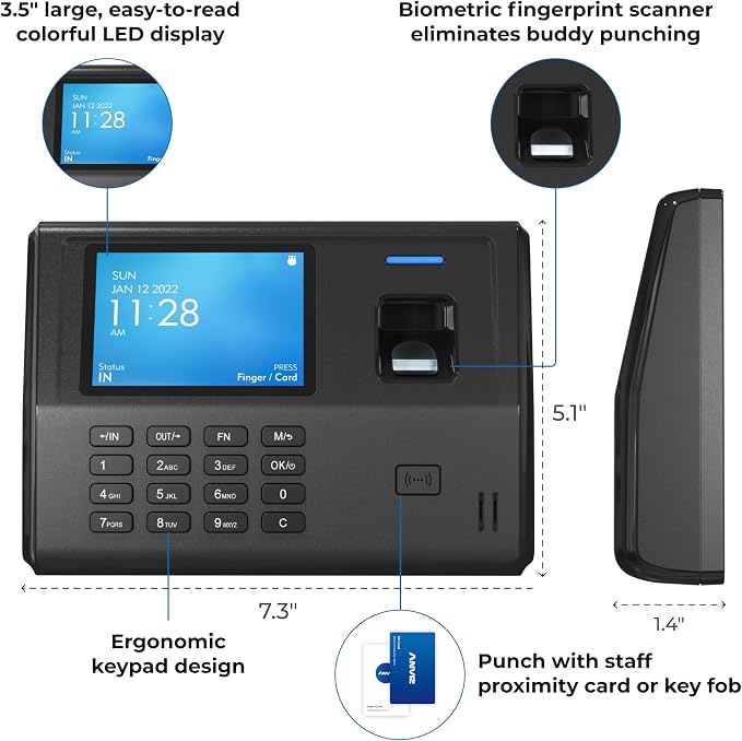 ANVIZ Time Clocks for Small Business Employees CX3 - Image 5