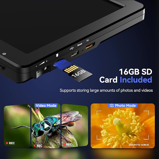 TOMLOV DM9 Max Digital Microscope: 20MP 10.1" 1500X HD IPS Coin Microscope - Image 4