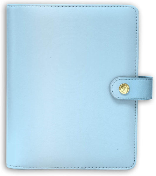 Pukka Pad, Carpe Diem Personal Planner - Soft Cover Binder with Weekly, Monthly Undated Inserts in Tabbed Sections, Interior Pockets and Sticker Sheets - 8 X 7.5 X 1.4 Inches, Sky Blue