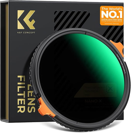 K&F CONCEPT 46mm True Color Variable Fader ND2-32 ND Filter and CPL Circular by KFCONCEPT